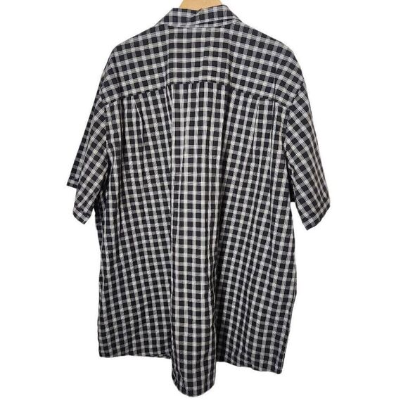 The Foundry Supply Company gray plaid sorry sleeve button front shirt 3xlt tall - Picture 2 of 5
